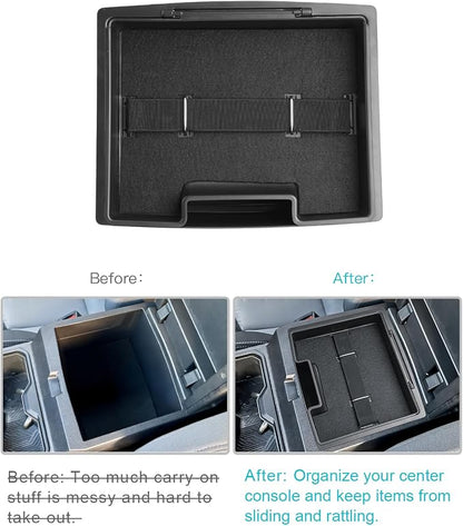 CDEFG for 2024 2025 2026 Toyota Tacoma Center Console Organizer Compatible with Toyota 2024 2025 2026 Tacoma Accessories Middle Console Tray Armrest Storage Box Double Drawers