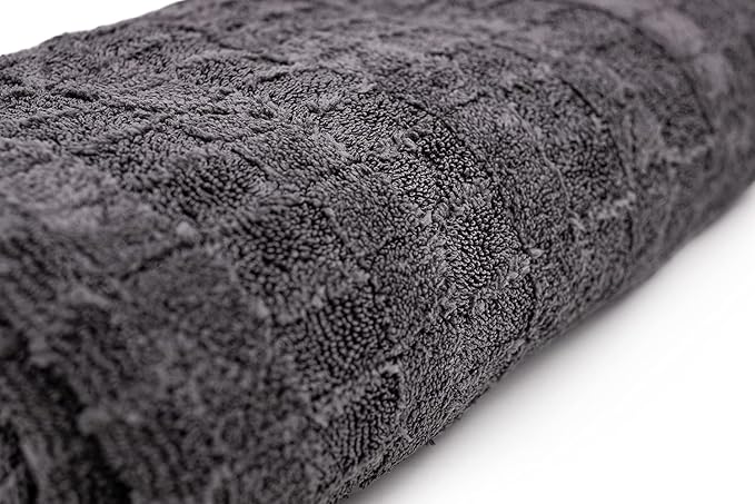 The Rag Company Gauntlet Car Drying Towel, Ultra-Absorbent 70/30 Blend Korean Microfiber, Dries Vehicles Faster Without Scratching, 900 GSM, 20x30 Inches, Ice Grey/Grey, 1-Pack