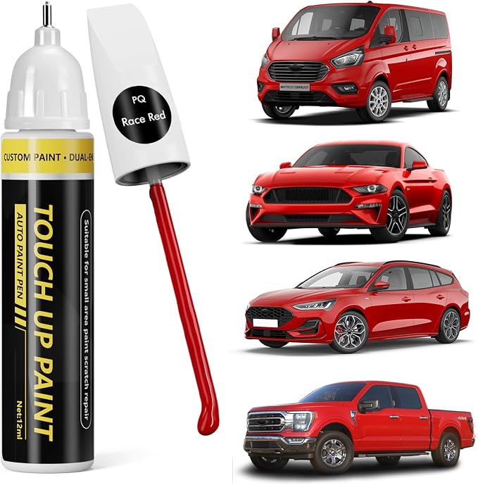 (Race Red (PQ) Car Touch Up Paint for ford, Car Paint Scratch Repair Kit, 2 in 1 Premium Scratch Remover Pen with Exact Color-Matched
