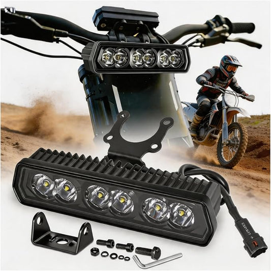 6inch Dirt Bike LED Light Bar for CRF XR RM KX KLX TTR PW SSR CRF110 | 60W Spot Beam Plug-Play Motorcycle Headlight Light Bar Driving Light Off Road Riding LED Headlight Waterproof Bike Headlight