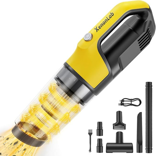 Handheld Vacuum Cordless 1.1 Pounds Car Vac 10000PA Hand Held Vacuums 4-in-1 Pets Hair (Orange)