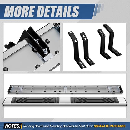 Auto Dynasty Running Boards Compatible with 2010-2024 Toyota 4Runner, Stainless Steel Side Step Rail Nerf Bars, 6.5" x 69" Step Bars, Polished Chrome