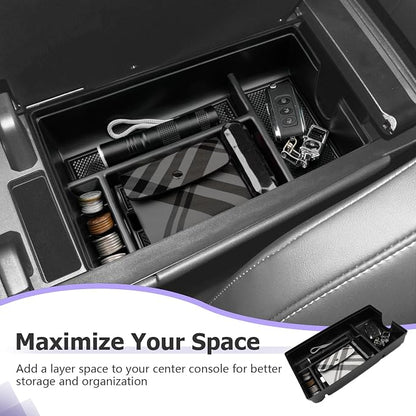 LUWU 2025 2026 Lexus RX350 Center Console Organizer for 2023 2024 2025 2026 Lexus RX350/RX450/RX500 Accessories Armrest Console Storage Box Glove Organizer Tray ABS Material Black