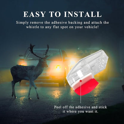 Yourkar 2 PCS Deer Whistles, Deer Warning Devices with Waterproof Adhesive Tapes, Car Save Deer Whistles Avoids Collisions Suitable for Vehicles, Trucks, SUVs, Car Accessories (Transparent)