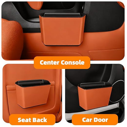 Car Trash Can with Hanging Hook,Portable Leakproof Car Trash Bin for Cars,SUV & Truck,Multipurpose Automotive Garbage Storage Can for Vehicles,Large Capacity,Waterproof,Easy to Clean (Black)
