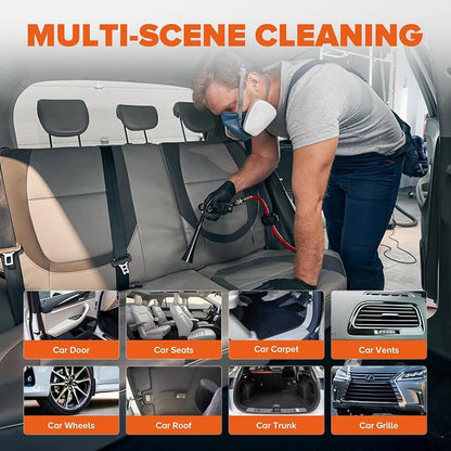 Tornado Car Cleaning Gun Interior Dryer Air Blow Gun, Automotive Tool Car Detailing Supplies High Pressure Air Gun, Car Detailing Cleaner Kit for Car Quickly Blasts Dirt and Dust Works with Air Silver