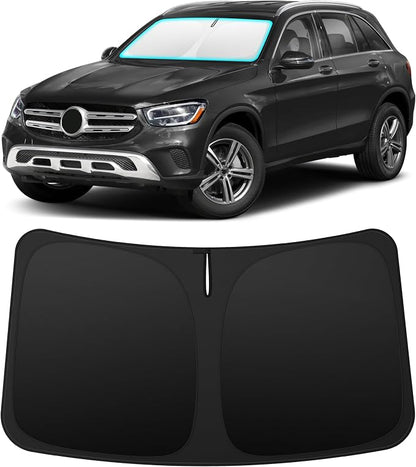INSAUTO Custom Fit Windshield Sun Shade Accessories for Mercedes-Benz GLC 2016-2022, Foldable Front Window Sunshade, UV & Heat Reflector, Keeps Interior Cool, Includes Storage Bag