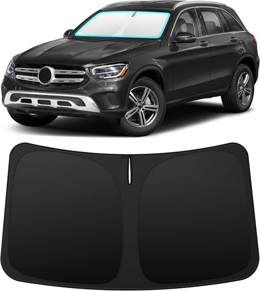 INSAUTO Custom Fit Windshield Sun Shade Accessories for Mercedes-Benz GLC 2016-2022, Foldable Front Window Sunshade, UV & Heat Reflector, Keeps Interior Cool, Includes Storage Bag