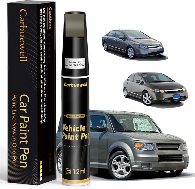 NH-701M Galaxy Gray Metallic Touch Up Paint Compatible with Honda, Exact Match Car Paint Pen Automotive Scratch Repair Remover Kit Quick & Easy Solution for Vehicle Chips and Nicks