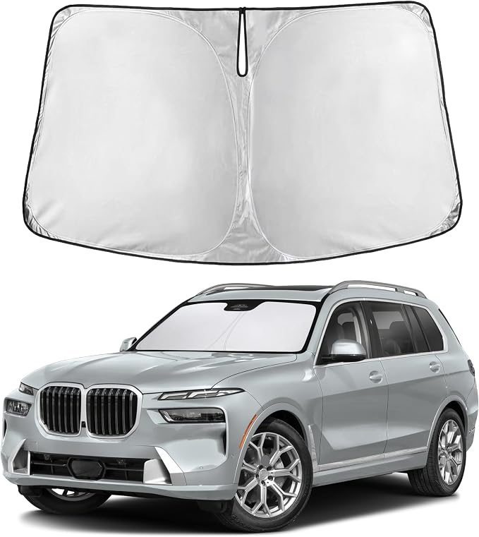 EcoNour Windshield Sunshade Compatible for BMW X7 2018-2023 2024 2025, Sun Visor for Front Windshield & Window Sun Shade Cover, UV Heat Blocker & Protector, Car Accessories