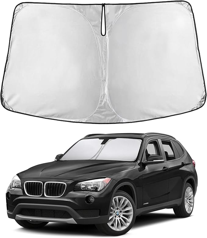 EcoNour Windshield Sunshade Compatible for BMW X1 2011-2013 2014 2015, Sun Visor for Front Windshield & Window Sun Shade Cover, UV Heat Blocker & Protector, Car Accessories