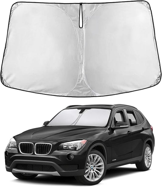 EcoNour Windshield Sunshade Compatible for BMW X1 2011-2013 2014 2015, Sun Visor for Front Windshield & Window Sun Shade Cover, UV Heat Blocker & Protector, Car Accessories