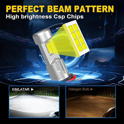 9005 LED Bulb,60000LM Upgraded 900% Brightness with Fan Cooling Super Bright 1:1 Halogen Size 80000Hrs Long Lifespan 9005/HB3 Fog Lights Pack of 2