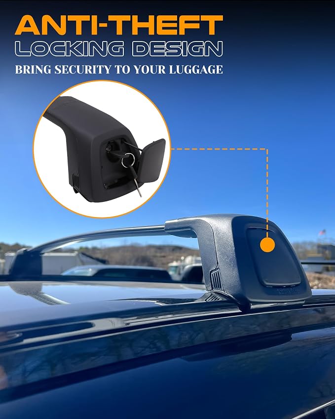 Upgraded Crossbars Fit for 2015-2026 Volvo XC90 Lockable Roof Rack Cross Bars Cargo Accessories, Work for Flush Side Rails