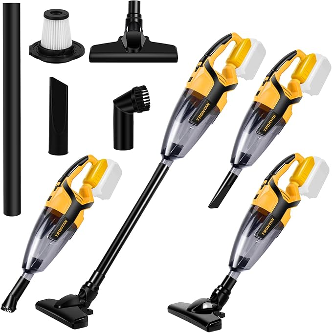 Cordless Vacuum Cleaner Compatible with DEWALT 20V Battery (Battery NOT Included), Handheld Vacuum for Home, Boat, Workshop, Car, Pet Hair, Furniture-Tool Only