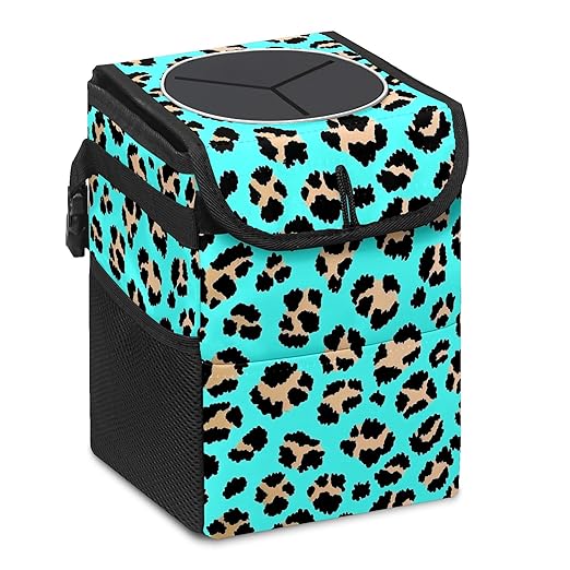 Car Trash Can – Multi-Purpose, Lightweight and Portable with Durable Water-Resistant Coating, No Installation Required, Practical and Ample Capacity, Variety of Colors.Tiger Pattern
