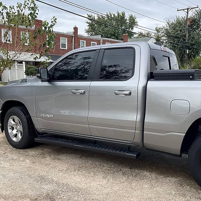 COMNOVA 6 Inches Quad Cab Running Boards for 2019-2026 Dodge Ram 1500 Quad Cab New Body Style, Running Boards & Steps for Dodge Ram Black Powder Coated Side Steps Step Bars.