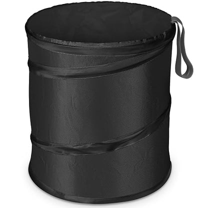 Car Trash Can, 4 Gallons Garbage Can, Collapsible Pop-Up Trash Bin | Trash Can for Car Front Back Seat, Portable Car Trash Bag Hanging for Vehicle SUV Rv Truck Accessories Interior, Black