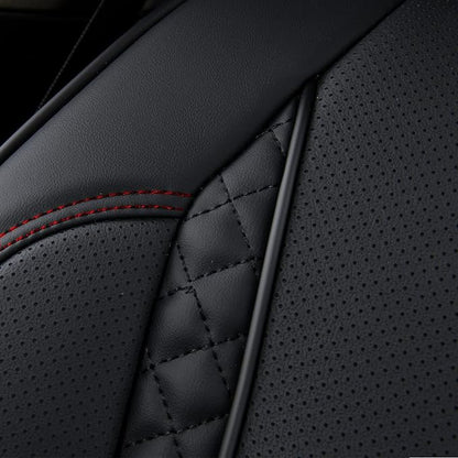 Coverado Car Seat Cover Full Set, Red Seat Covers Front Seats Back Seat Covers, Nappa Leather Waterproof, Car Seat Cushion, Car Seat Protector Universal Fit Most Cars