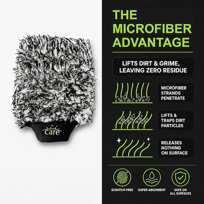 Microfiber Car Wash Mitt, Sponges for Cleaning, Car Detailing Kit, Easy to Use, Durable and Long-Lasting, Comfortable to Handle, Suitable for Regular Cleaning