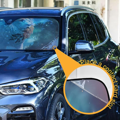 Cars Front Sun Shade Windshield,Foldable Reflective Sun Visor Stars Galaxy Lion Windshield Sunshade Cover,Blocks UV Ray Sun Protect Interior Keep Cool,53" x 23.5 "