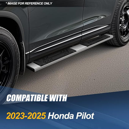 Auto Dynasty Running Boards Compatible with 2023 2024 2025 Honda Pilot, Stainless Steel Side Step Rail Nerf Bars, 6.5" x 73" Step Bars, Polished Chrome