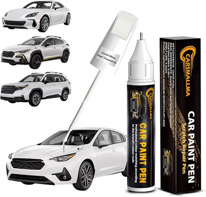 K1X Crystal White Pearl Tricoat Car Touch Up Paint for Subaru, Color Accurate Car Paint Scratch Repair Pen Kit Quick & Easy Fix Vehicle Chips and Automotive Nicks Scuff