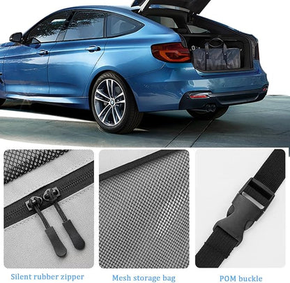 HZEL Car Trunk Organizer, Collapsible Large Capacity Vehicle Backseat Hanging Storage Bag with 9 Pockets, Automotive Interior Backseat Organizer, Universal for SUV RV Truck (Grey)