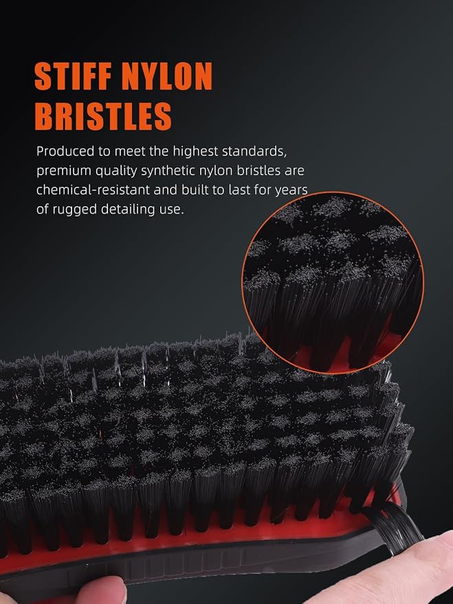 SPTA Carpet Cleaning Brush, 2Pcs Universal Leather & Upholstery Brush,Durable Nylon Bristles for Car Detailing,Ideal for Cleaning Seats, Carpets & Interior Surfaces,Gentle,Effective Detailing Tool