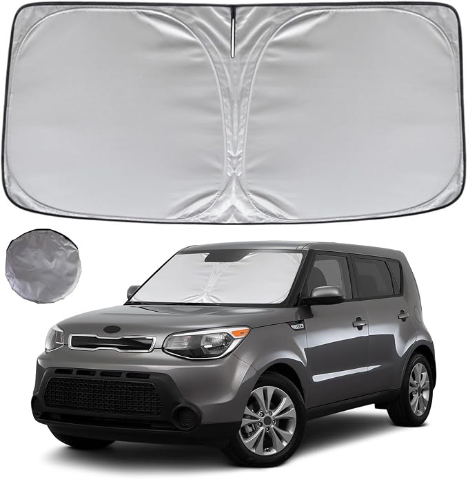 KAYZT Windshield Sun Shade for 2014-2019 Kia Soul Foldable Sunshade SUV Front Window Custom Fit Car Accessories