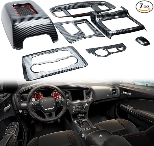 Interior Trim for Dodge Charger 2015-2024 Gear Shift Panel Trim with Console Cover