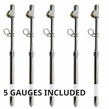 150 Psi Professional Semi Truck Tire Pressure Gauge and Dually Truck Air Gauges. for RV Tire Pressure, Cars, and Drivers with Bad Knees. Dual Head Chuck and Heavy Duty Design. 5 Gauges