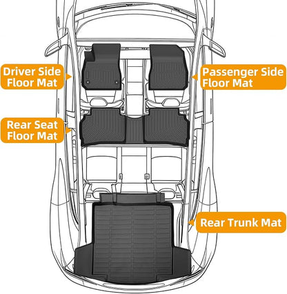Floor Mats for Chevy Malibu 2016-2025, Custom Fit Chevrolet Malibu LS, RS, LT, Premier, 2023 Malibu Floor Mats, TPE Duty Anti-Slip 1st & 2nd Row & Cargo Liner,Cargo NOT for Hybrid 2017-2024 or Limited