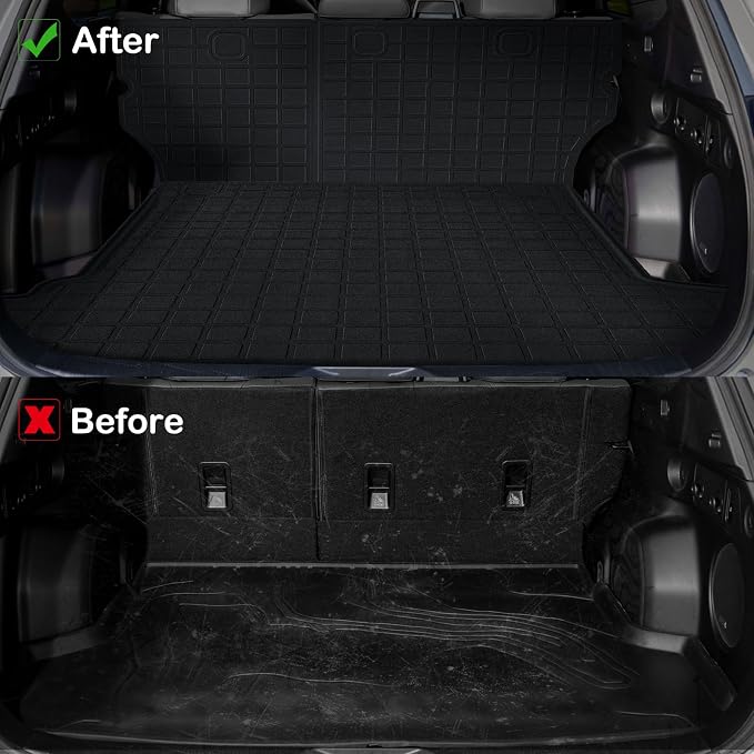Floor Mats for 2003-2009 Toyota 4Runner Only 5 Seats Upgrade Trunk Mat with Backrest Mat All Weather TPE Floor Liners Fit for Toyota 4-Runner Anti-Slip Full Set Car Accessories