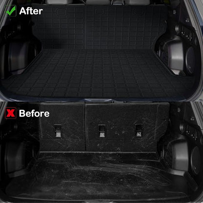 Floor Mats for 2003-2009 Toyota 4Runner Only 5 Seats Upgrade Trunk Mat with Backrest Mat All Weather TPE Floor Liners Fit for Toyota 4-Runner Anti-Slip Full Set Car Accessories