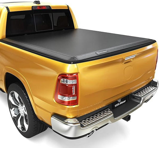 YITAMOTOR Soft Quad Fold Truck Bed Tonneau Cover Compatible with 2003-2026 Dodge Ram 2500 3500, Fleetside 6.4 ft Bed Without Rambox