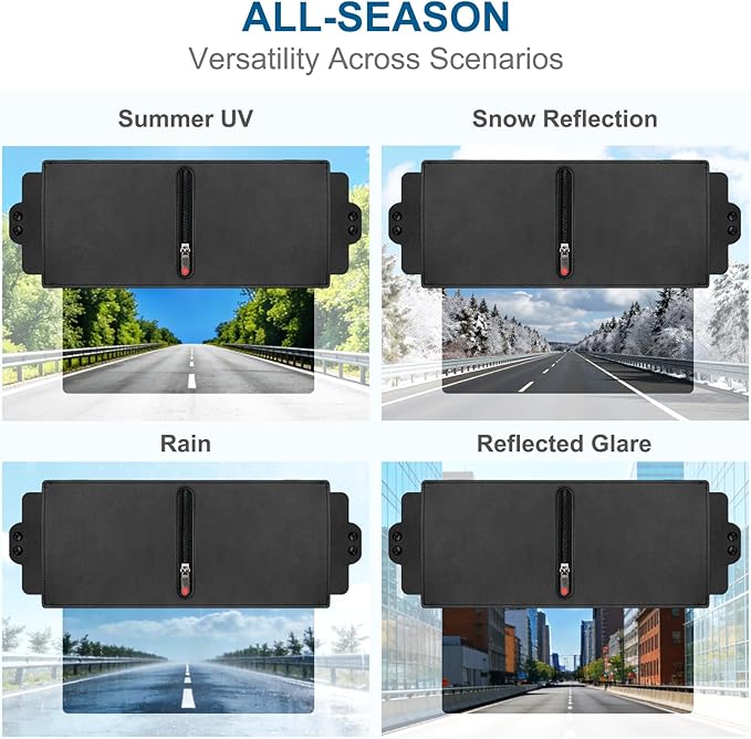 Veharvim Sun Visor Extender for Car 2 Pack (Polarized, UV400, PC Lens, 2 Side Sunshade), Car Visor Extender Sun Blocker, Visor Extender Attachment, Anti-Glare for Safe Driving (Red, 2 Pack)