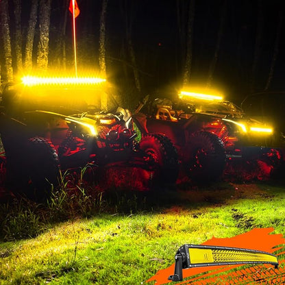 Nilight 52 Inch LED Light Bar 783 LED Chips Curved Triple Row Fog Light Yellow Beam Spot Flood Combo High Power LED Driving Lights Off Road Lights for Trucks SUV UTV ATV Truck Van 4x4 Boat
