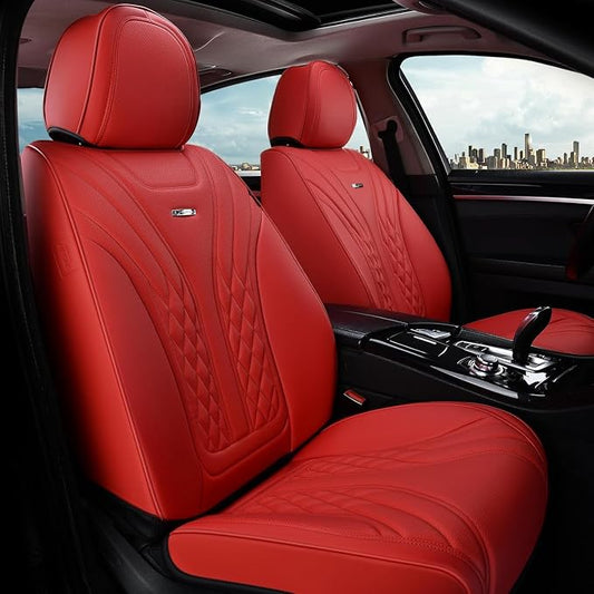 Coverado Car Seat Covers, Car Seat Covers Front Seats, 2-Pack Front Seat Cover, Nappa Leather Waterproof Seat Covers, Car Seat Protectors, Automotive Seat Covers Universal Fit for Most Vehicles
