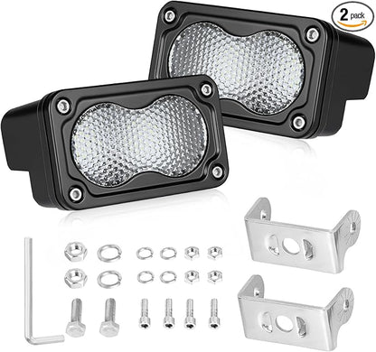 Diffused LED Pods, AKD Part 2Pcs 3" 40W CREE LED Auxiliary Work Light Pods Scene Lights Ditch Camper Fishing Area Lights for Trucks Pickup Camper Tractor Trailer UTV SUV Boat