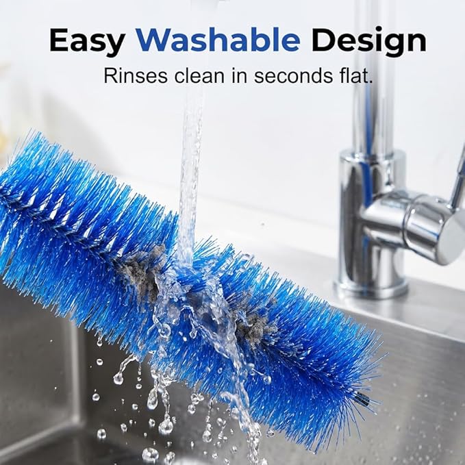 Fan Cleaning Brush, 2026 New Bendable Microfiber Head Dusting Brushes, Reusable Fan Cleaner Brush Dust Remover for Electric Fans, Air Conditioning, Car Vents and Blind，Blue：43cm
