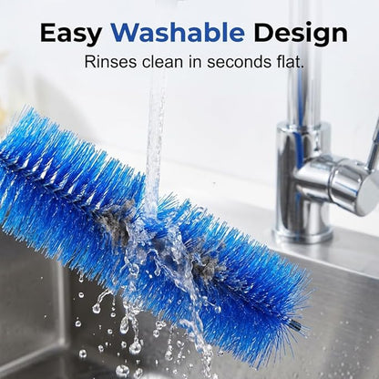 Fan Cleaning Brush, 2026 New Bendable Microfiber Head Dusting Brushes, Reusable Fan Cleaner Brush Dust Remover for Electric Fans, Air Conditioning, Car Vents and Blind，Blue：43cm