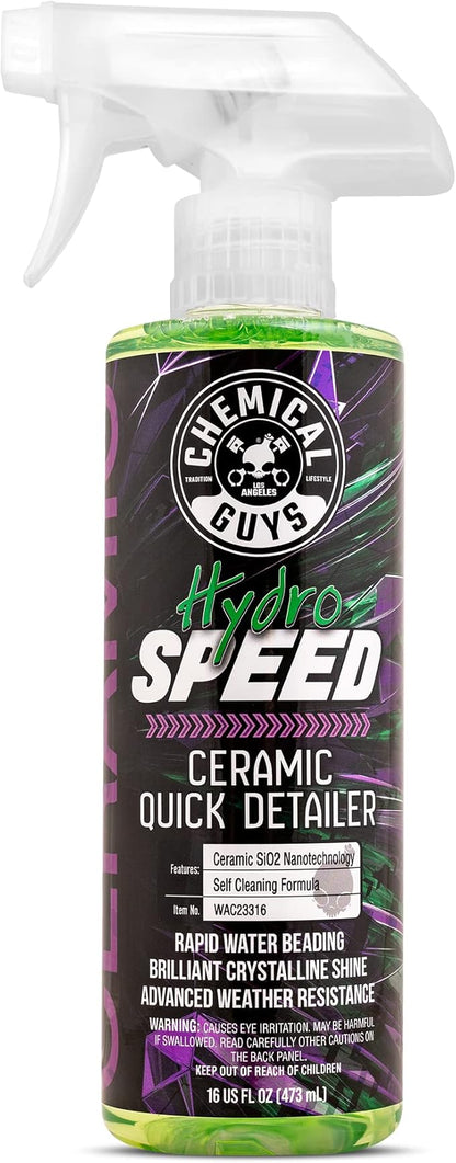 Chemical Guys HydroSpeed Ceramic Quick Detailer Spray - SiO2 Shine Car Detailer Spray for Cars, Trucks, SUVs, Motorcycles and RVs, Boosts Gloss, Hydrophobic Protection and Slickness, 16 oz