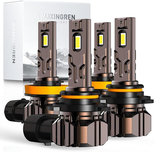 Bulb, 26000LM Super Bright 6500K 800% Brighter Bulbs with Turbo Fan, IP68 Waterproof, Plug-N-Play (H11+9005)