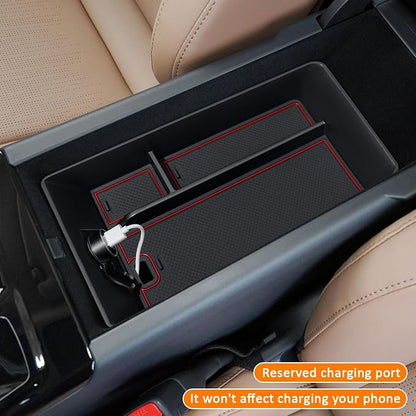 TOPINSTALL Red Center Console Tray Compatible with 2025 2026 Camry (XSE/XLE/SE/LE) Armrest Storage Box Console Organizer for 9th Gen Camry Interior Accessories