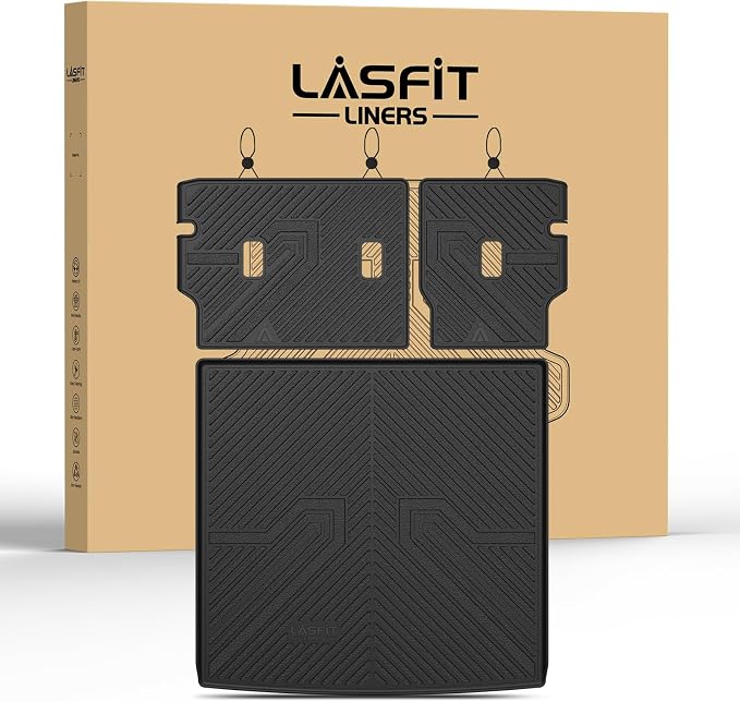 LASFIT Cargo Mat with Backrest Mat for Honda Passport 2026, All Weather TPE Custom Fit Trunk Mat Trunk Liner Trunk Tray Cargo Liner Cargo Tray with Seatback Cover, Black