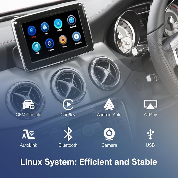 Wireless CarPlay & Android Auto Retrofit Kit Decoder for Mercedes Benz A/B/C/E/GLK/GLA/GLC/GLS/ML/GL/SLK/V Class 2011–2015 with NTG4.5/4.7 System, Supports Original Knob Control & Camera