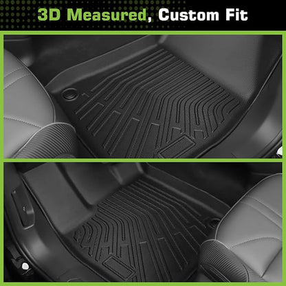 Floor Mats for Ford Transit Connect 2014-2021, TPE Waterproof Non-Slip All Weather Protection Custom, Front Row Floor Liners Set, Black
