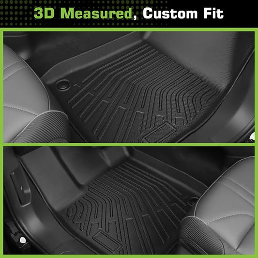 Floor Mats for Ford Transit Connect 2014-2021, TPE Waterproof Non-Slip All Weather Protection Custom, Front Row Floor Liners Set, Black