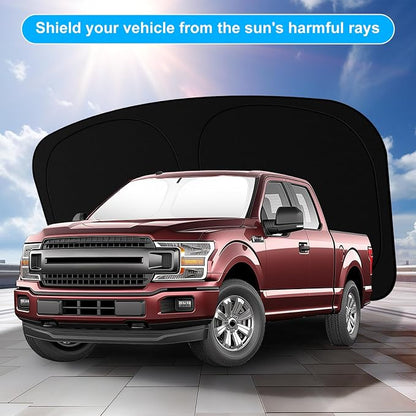 Car Sun Shade for 2015-2020 2021 2022 2023 2024 2025 2026 Ford F150 Windshield Sun Shade, Sun Visor Windshield Screen Cover for F150 Front Window Sunshade Foldable Auto Interior Accessories